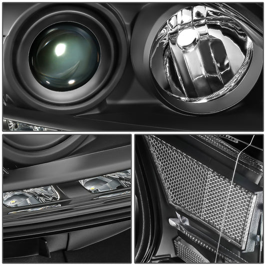 FAROS 13-15 LEXUS RX350, RX450H - FITS MODELS W/ HALOGEN HEADLIGHTS ONLY - PROJECTOR - H11 LOW BEAM / 9005 HIGH BEAM/ 168 SIDE MARKER / 7440A SIGNAL - BLACK HOUSING / CLEAR CORNER
