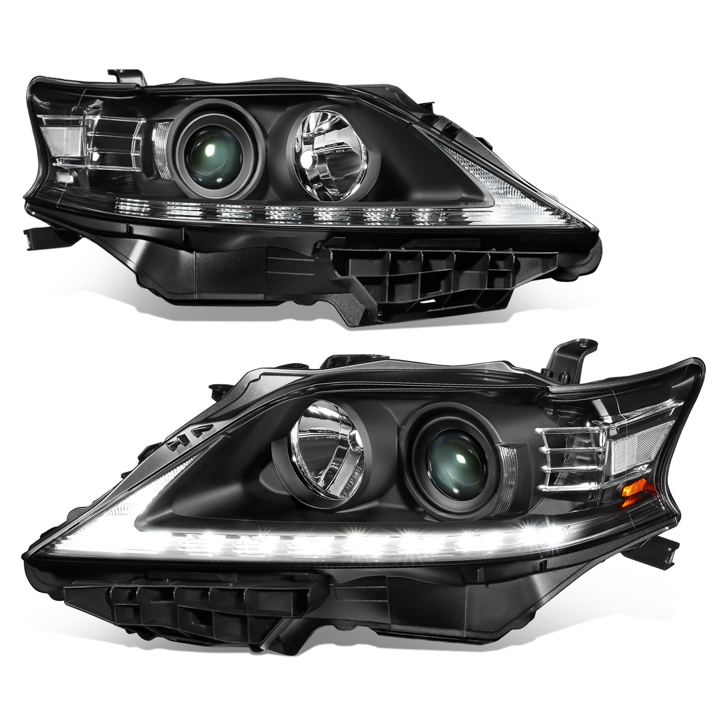FAROS 13-15 LEXUS RX350, RX450H - FITS MODELS W/ HALOGEN HEADLIGHTS ONLY - PROJECTOR - H11 LOW BEAM / 9005 HIGH BEAM/ 168 SIDE MARKER / 7440A SIGNAL - BLACK HOUSING / CLEAR CORNER
