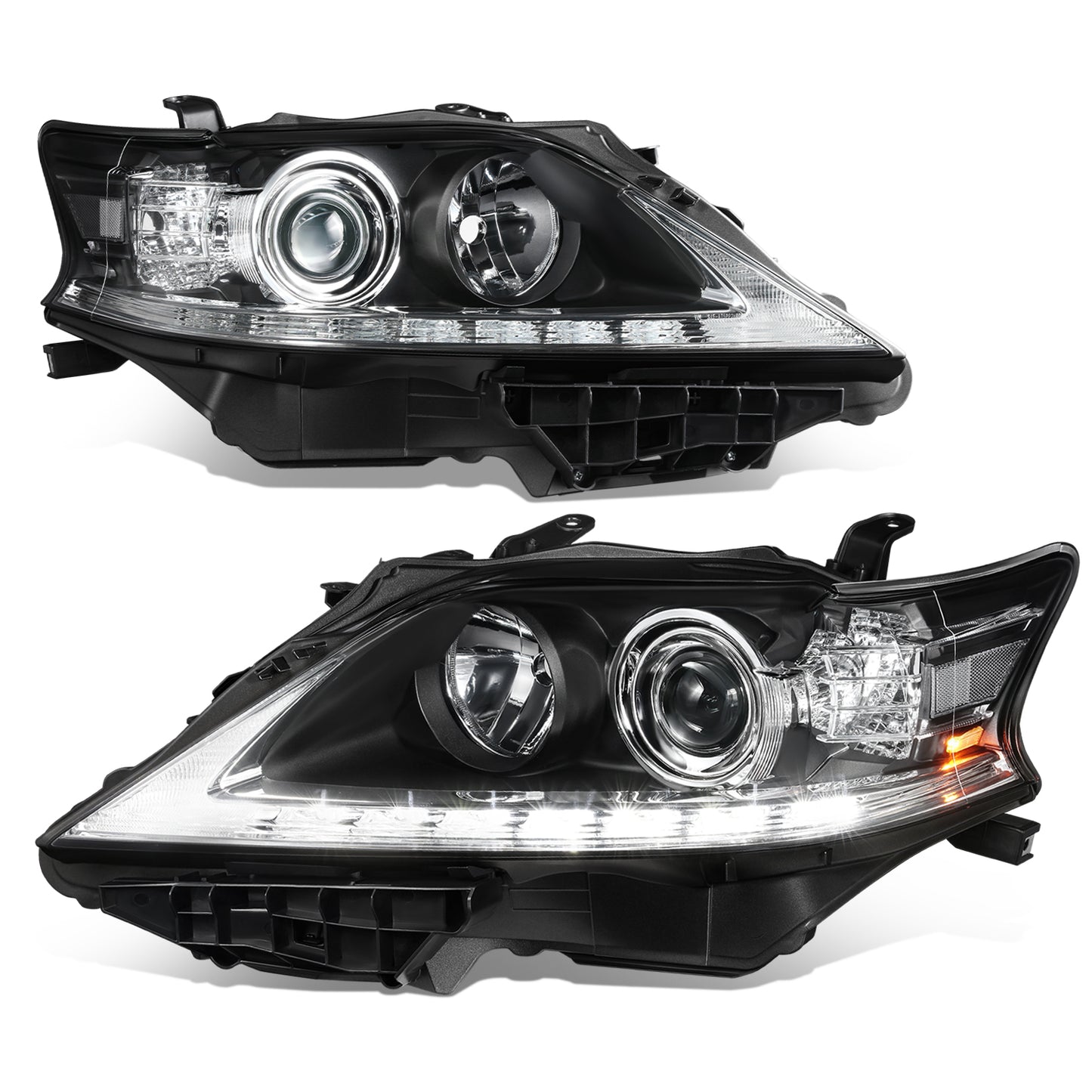 FAROS 13-15 LEXUS RX350, RX450H - FITS MODELS W/ HALOGEN HEADLIGHTS ONLY - PROJECTOR - H11 LOW BEAM / 9005 HIGH BEAM/ 168 SIDE MARKER / 7440A SIGNAL - CHROME HOUSING / CLEAR CORNER