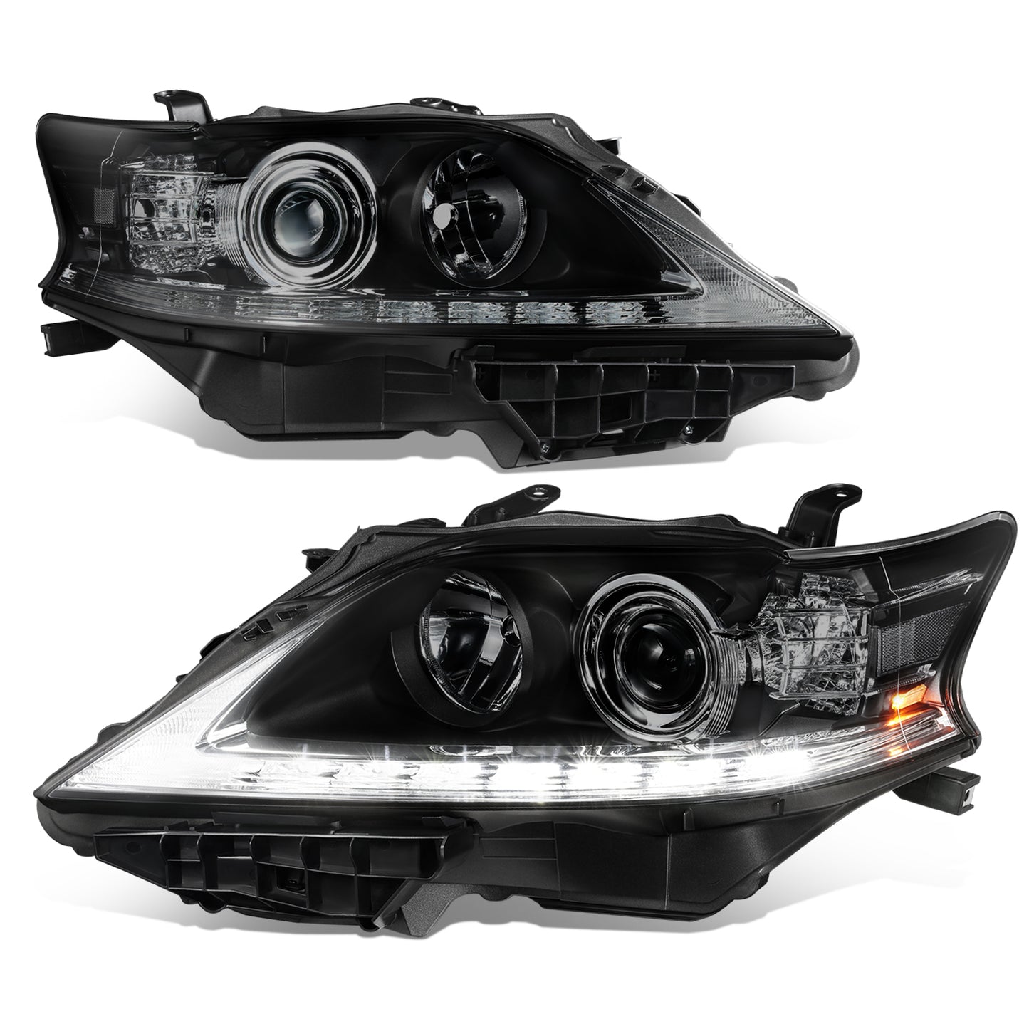 FAROS 13-15 LEXUS RX350, RX450H - FITS MODELS W/ HALOGEN HEADLIGHTS ONLY - PROJECTOR - H11 LOW BEAM / 9005 HIGH BEAM/ 168 SIDE MARKER / 7440A SIGNAL - SMOKE HOUSING / AMBER CORNER