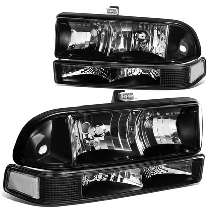 FAROS 98-04 CHEVY S10 / BLAZER - 4PC - 9006 LOW BEAM / 9005 HIGH BEAM - BLACK HOUSING / CLEAR CORNER