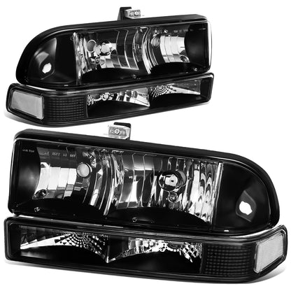 FAROS 98-04 CHEVY S10 / BLAZER - 4PC - 9006 LOW BEAM / 9005 HIGH BEAM - BLACK HOUSING / CLEAR CORNER