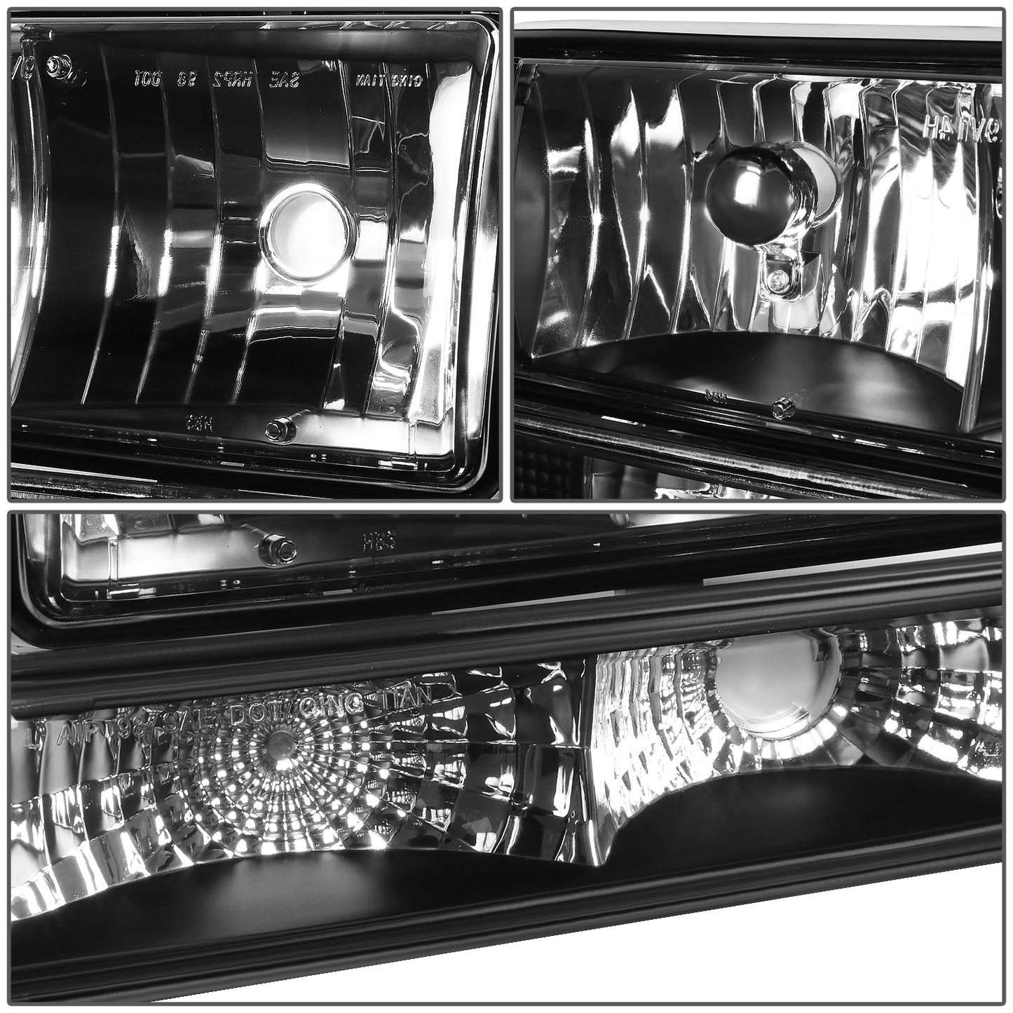 FAROS 98-04 CHEVY S10 / BLAZER - 4PC - 9006 LOW BEAM / 9005 HIGH BEAM - BLACK HOUSING / CLEAR CORNER