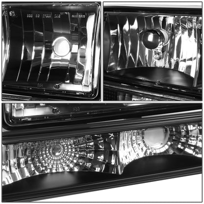 FAROS 98-04 CHEVY S10 / BLAZER - 4PC - 9006 LOW BEAM / 9005 HIGH BEAM - BLACK HOUSING / CLEAR CORNER