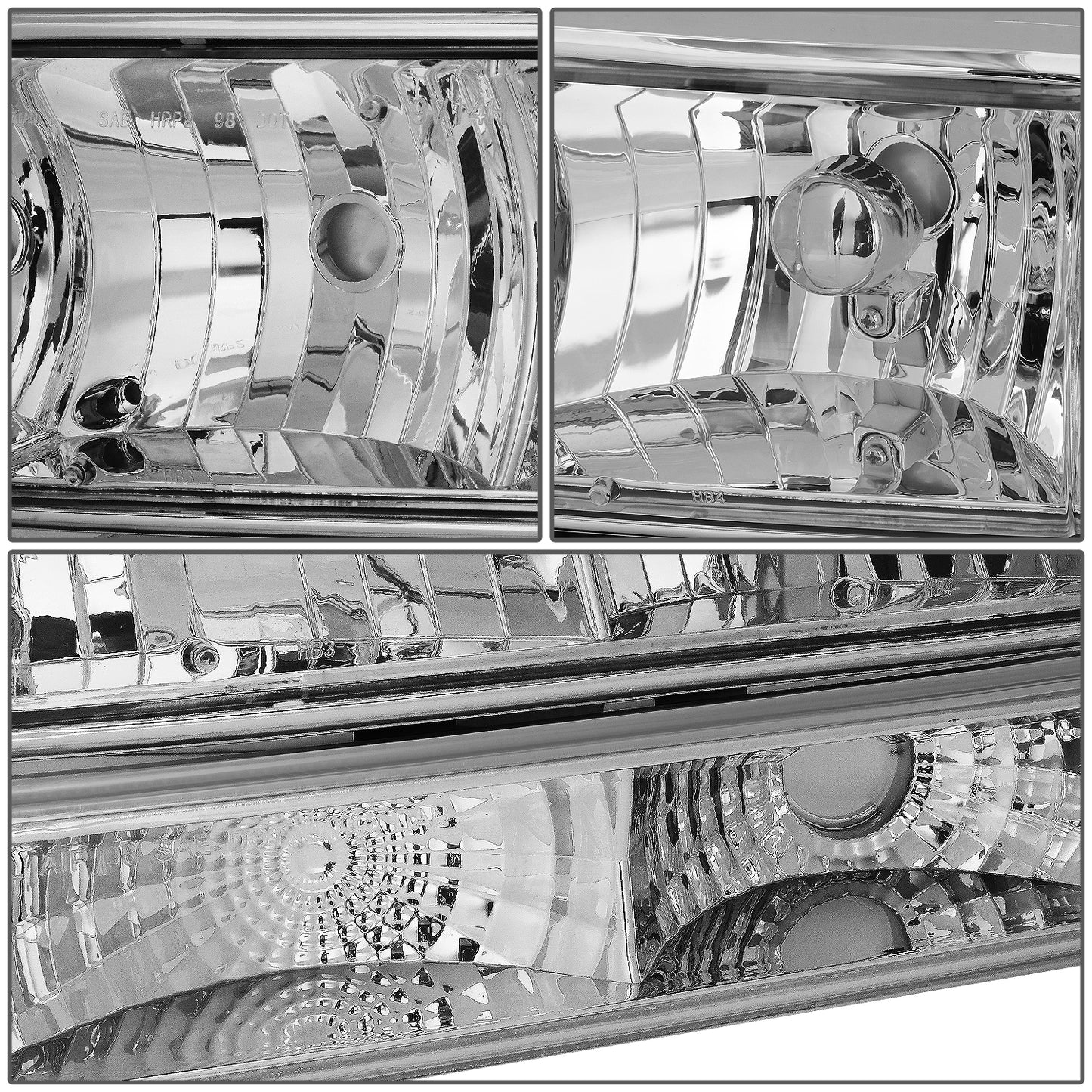 FAROS 98-04 CHEVY S10 / BLAZER - 4PC - 9006 LOW BEAM / 9005 HIGH BEAM - CHROME HOUSING / CLEAR CORNER