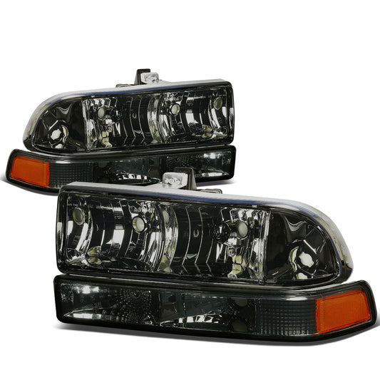 FAROS 98-04 CHEVY S10 / BLAZER - 4PC - 9006 LOW BEAM / 9005 HIGH BEAM - SMOKE HOUSING / AMBER CORNER