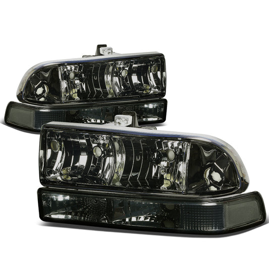 FAROS 98-04 CHEVY S10 / BLAZER - 4PC - 9006 LOW BEAM / 9005 HIGH BEAM - SMOKE HOUSING / CLEAR CORNER