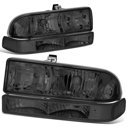 FAROS 98-04 CHEVY S10 / BLAZER - 4PC - 9006 LOW BEAM / 9005 HIGH BEAM - SMOKE HOUSING / CLEAR CORNER