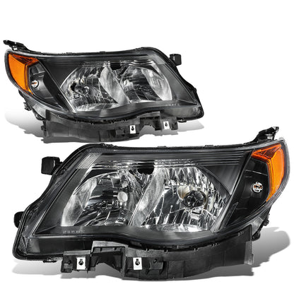 FAROS 09-13 SUBARU FORESTER - FITS MODELS W/ HALOGEN HEADLIGHTS ONLY - 9006 LOW BEAM / 9005 HIGH BEAM - BLACK HOUSING / AMBER CORNER
