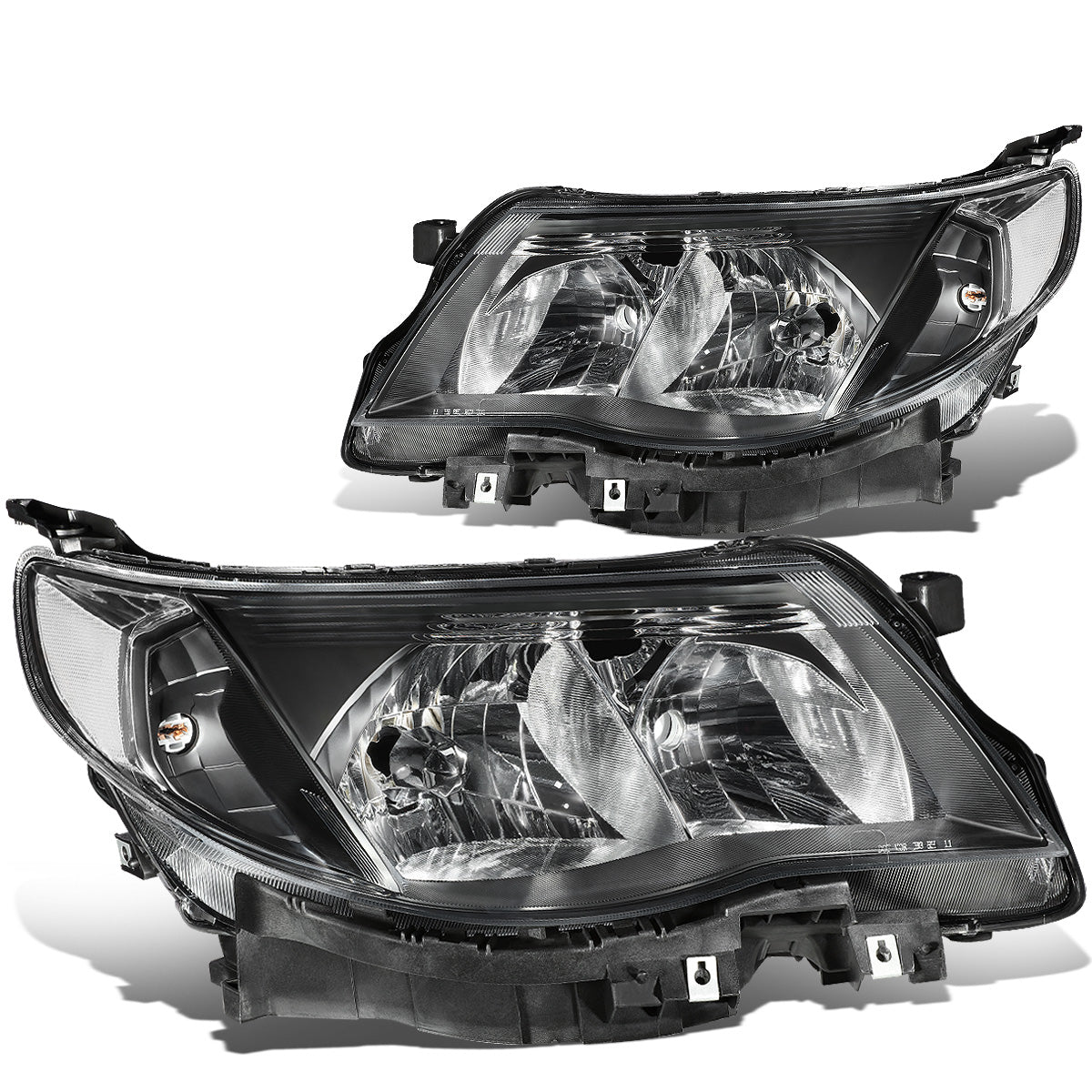 FAROS 09-13 SUBARU FORESTER - FITS MODELS W/ HALOGEN HEADLIGHTS ONLY - 9006 LOW BEAM / 9005 HIGH BEAM - BLACK HOUSING / CLEAR CORNER