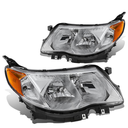 FAROS 09-13 SUBARU FORESTER - FITS MODELS W/ HALOGEN HEADLIGHTS ONLY - 9006 LOW BEAM / 9005 HIGH BEAM - CHROME HOUSING / AMBER CORNER