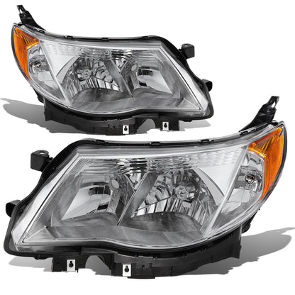 FAROS 09-13 SUBARU FORESTER - FITS MODELS W/ HALOGEN HEADLIGHTS ONLY - 9006 LOW BEAM / 9005 HIGH BEAM - CHROME HOUSING / AMBER CORNER