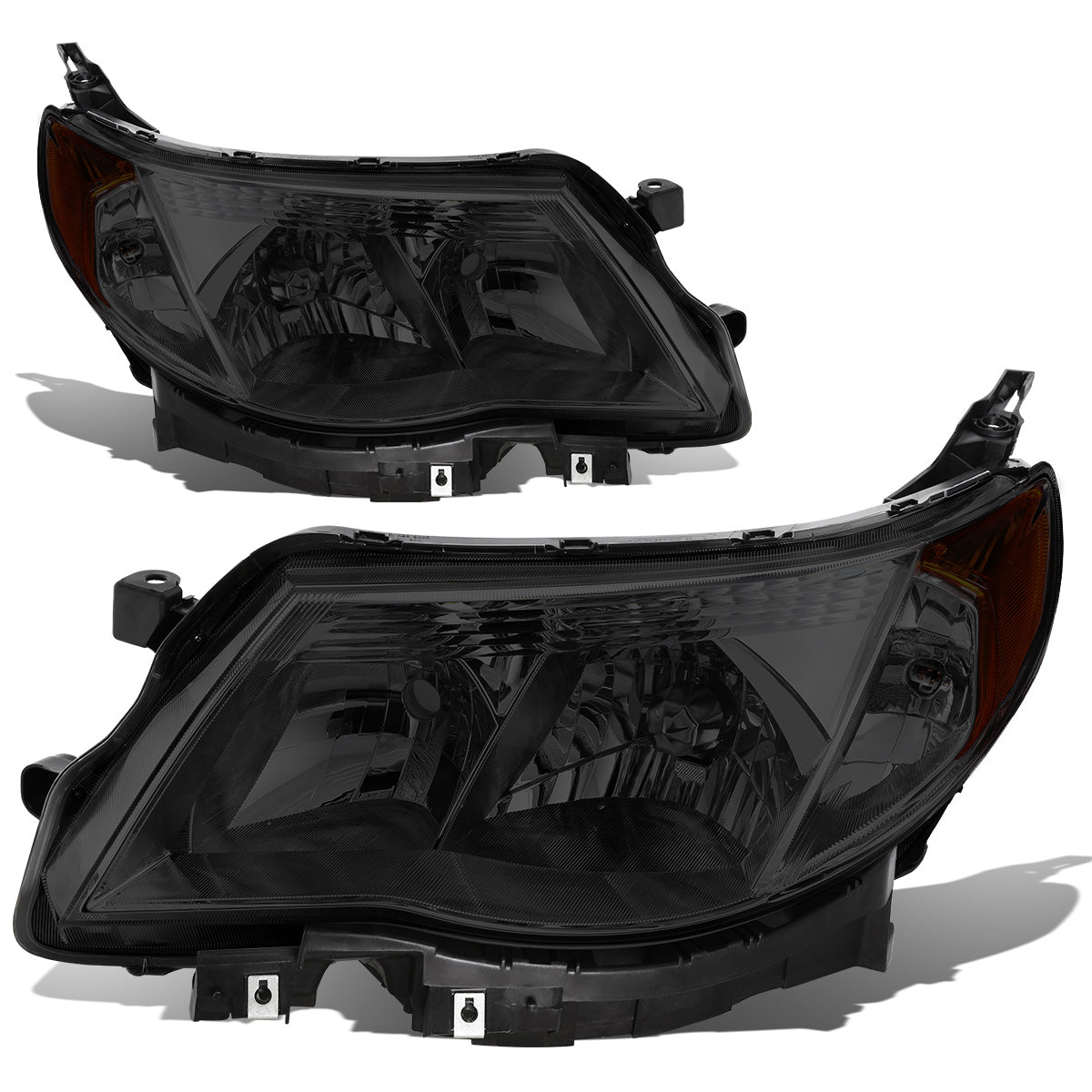 FAROS 09-13 SUBARU FORESTER - FITS MODELS W/ HALOGEN HEADLIGHTS ONLY - 9006 LOW BEAM / 9005 HIGH BEAM - SMOKE HOUSING / AMBER CORNER