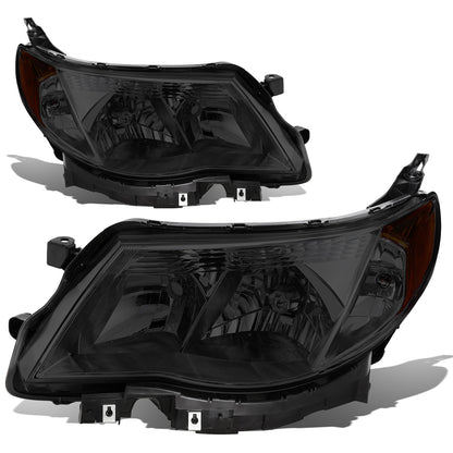 FAROS 09-13 SUBARU FORESTER - FITS MODELS W/ HALOGEN HEADLIGHTS ONLY - 9006 LOW BEAM / 9005 HIGH BEAM - SMOKE HOUSING / AMBER CORNER