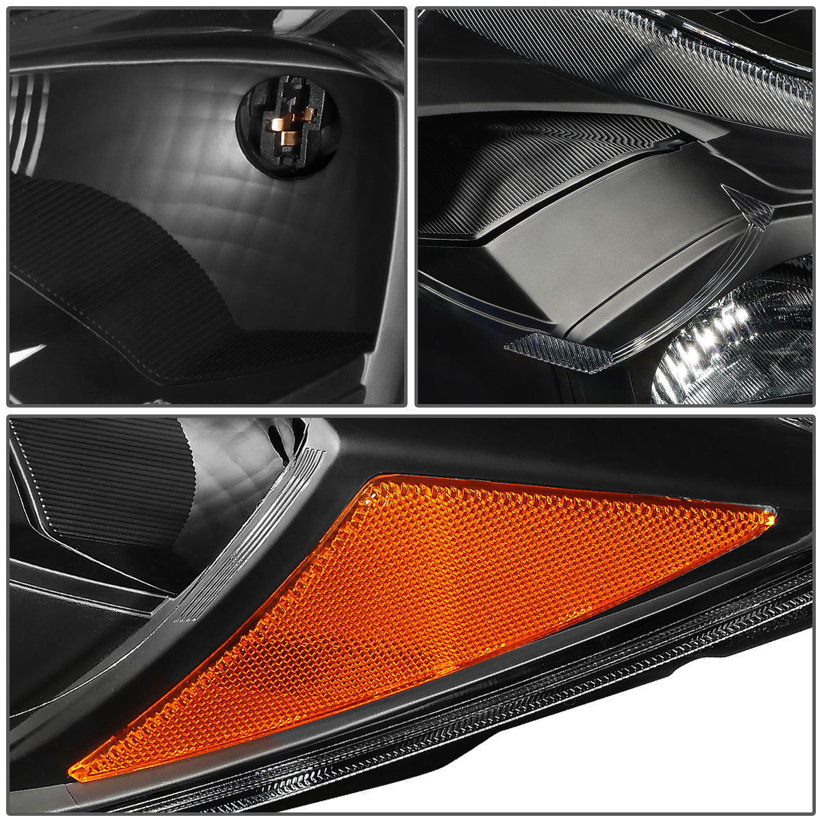 FAROS 14-16 SUBARU FORESTER - ONLY FITS MODELS W/ HALOGEN HEADLIGHTS - H11 LOW BEAM / 9005 HIGH BEAM / 7440 SIGNAL / 168 MARKER - BLACK HOUSING / AMBER CORNER