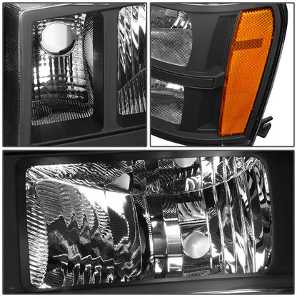 FAROS 07-13 GMC SIERRA 1500 / 07-14 GMC SIERRA 2500, 3500 - DOES NOT FIT 2007 CLASSIC OLD BODY STYLES - BLACK HOUSING / AMBER CORNER