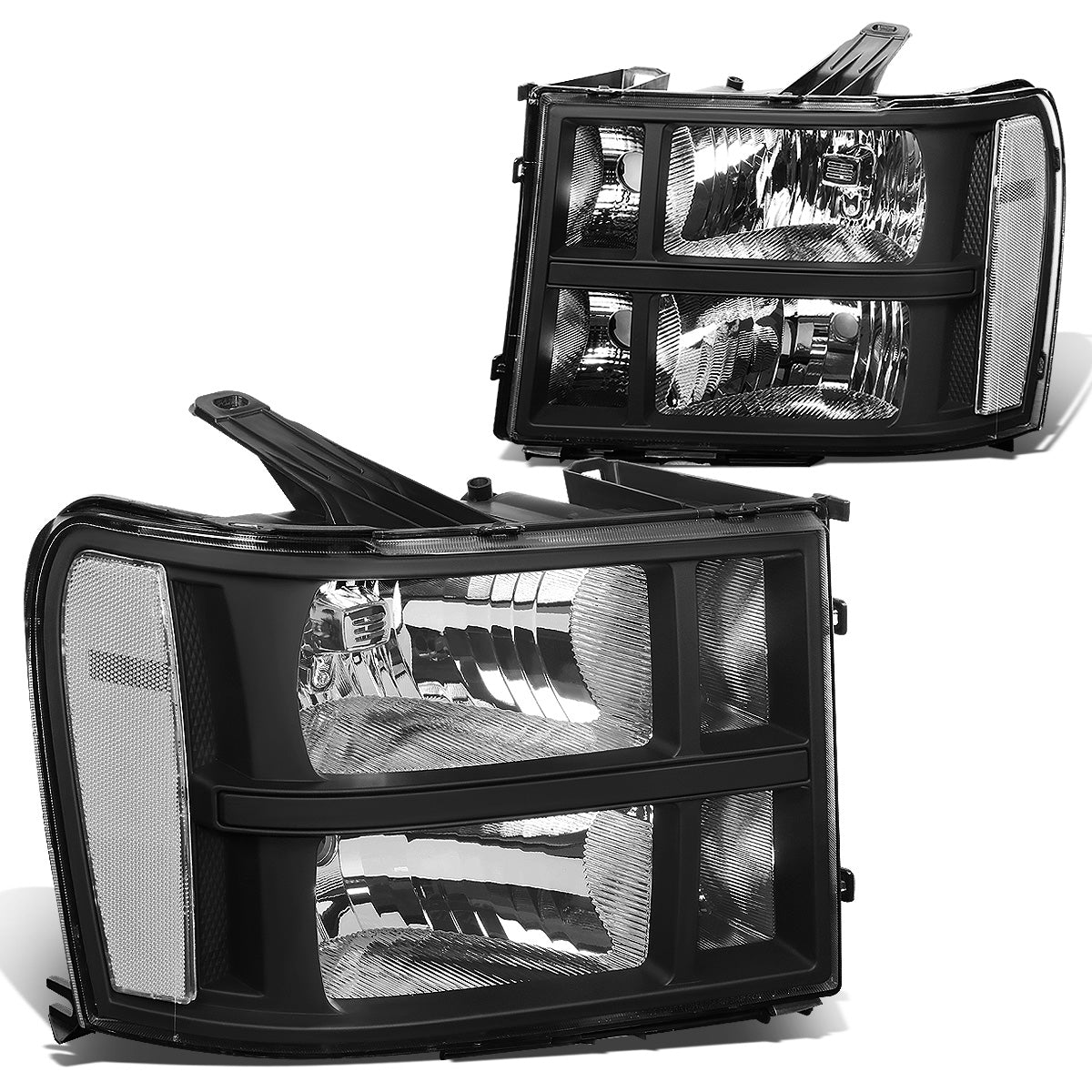 FAROS 07-13 GMC SIERRA 1500 / 07-14 GMC SIERRA 2500, 3500 - DOES NOT FIT 2007 CLASSIC OLD BODY STYLES - BLACK HOUSING / CLEAR CORNER