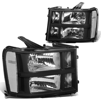FAROS 07-13 GMC SIERRA 1500 / 07-14 GMC SIERRA 2500, 3500 - DOES NOT FIT 2007 CLASSIC OLD BODY STYLES - BLACK HOUSING / CLEAR CORNER