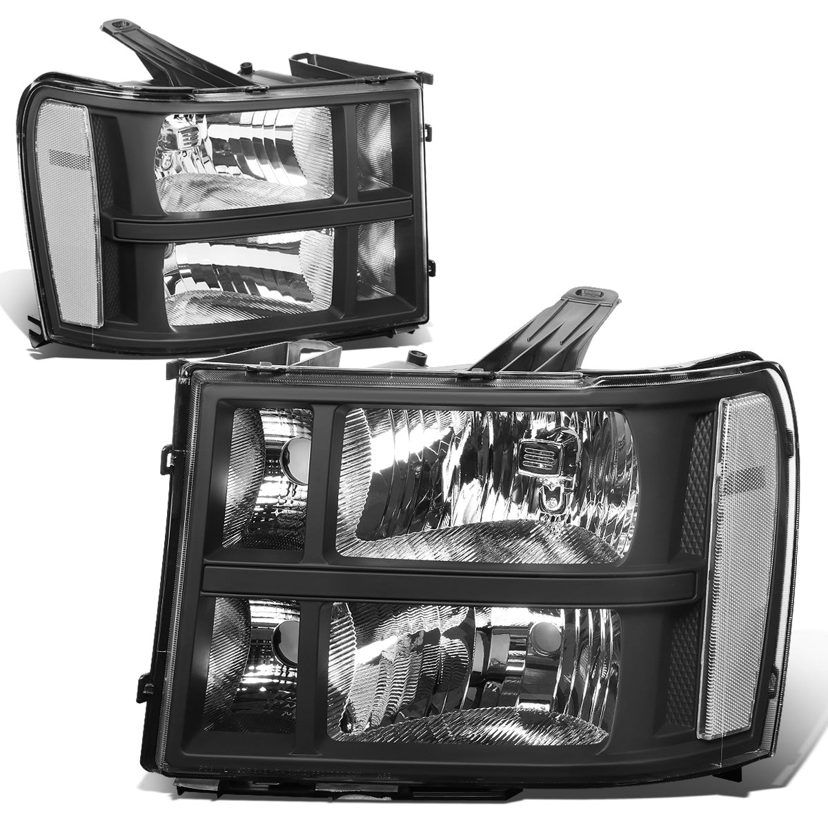FAROS 07-13 GMC SIERRA 1500 / 07-14 GMC SIERRA 2500, 3500 - DOES NOT FIT 2007 CLASSIC OLD BODY STYLES - BLACK HOUSING / CLEAR CORNER