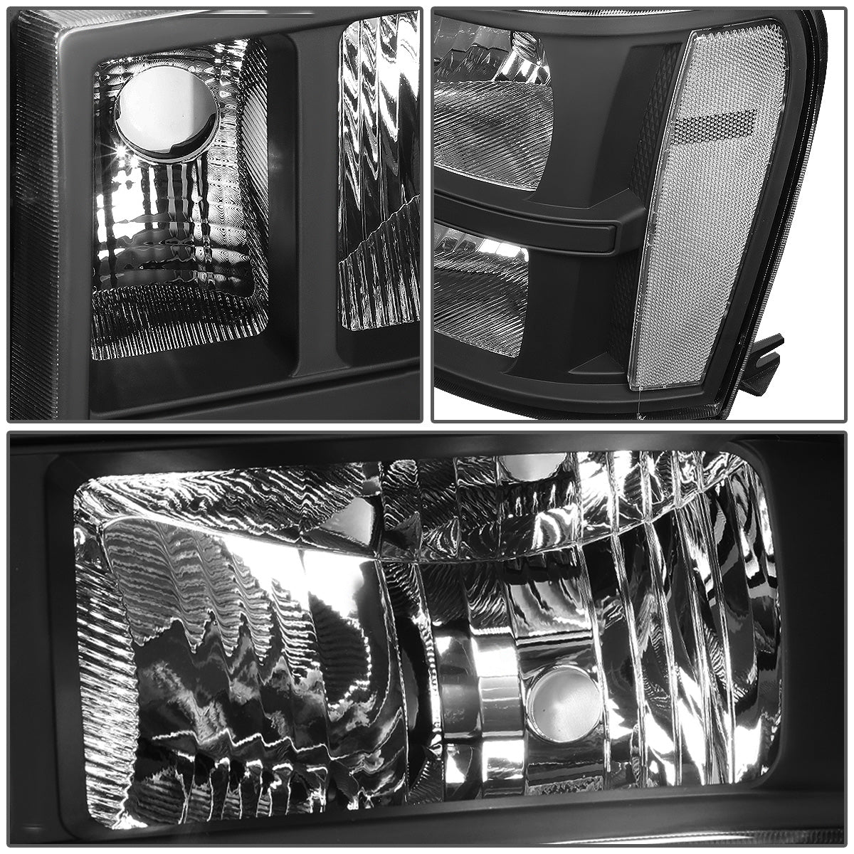 FAROS 07-13 GMC SIERRA 1500 / 07-14 GMC SIERRA 2500, 3500 - DOES NOT FIT 2007 CLASSIC OLD BODY STYLES - BLACK HOUSING / CLEAR CORNER