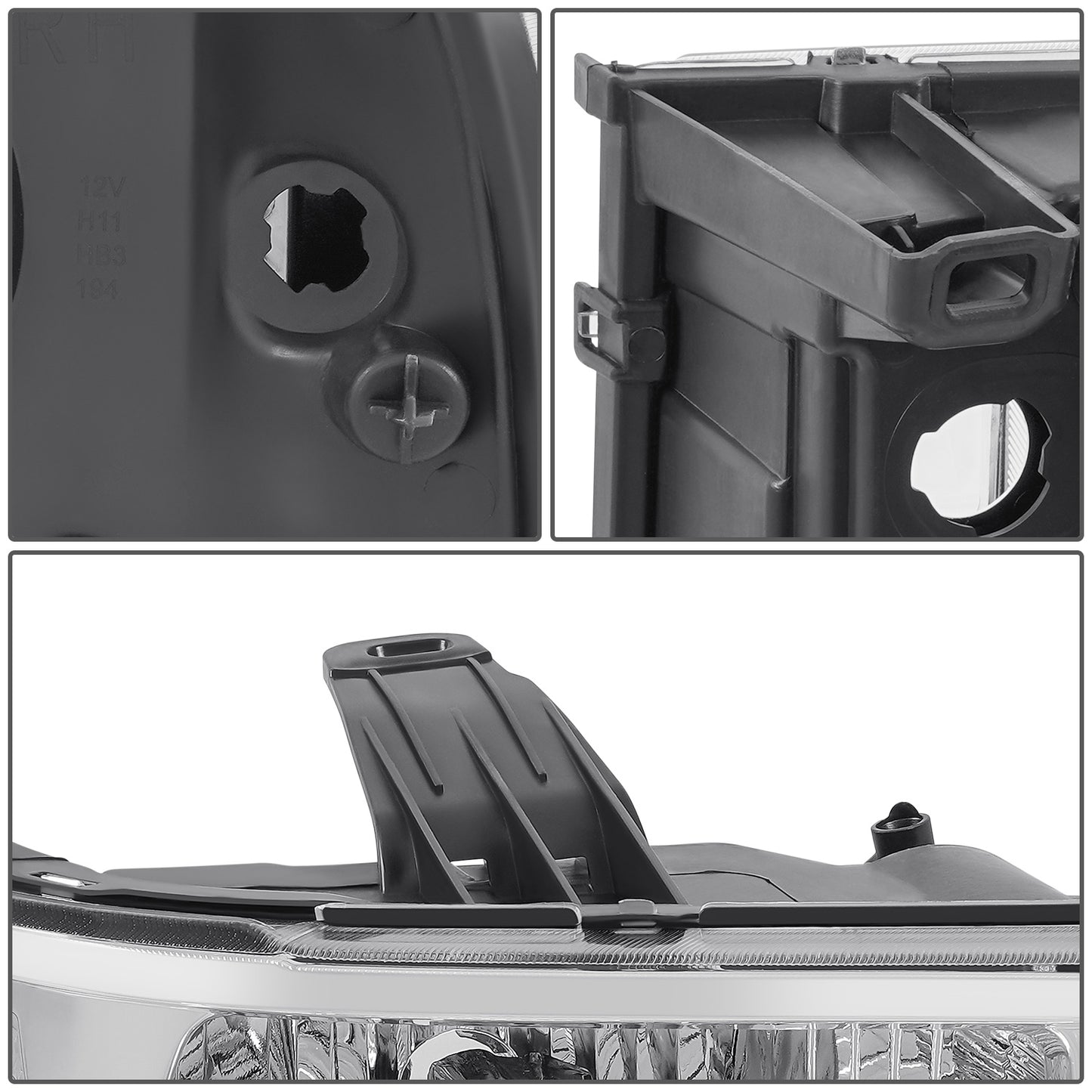 FAROS 07-13 GMC SIERRA 1500 / 07-14 GMC SIERRA 2500 HD / 07-14 GMC SIERRA 3500 HD - 9005 HIGH / H11 LOW / 194 MARKER - CHROME / AMBER