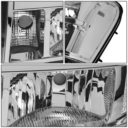 FAROS 07-13 GMC SIERRA 1500 / 07-14 GMC SIERRA 2500 / 07-14 GMC SIERRA 3500 - DOES NOT FIT 2007 CLASSIC (OLD BODY) STYLES - OE STYLE - CHROME HOUSING / CLEAR CORNER - H11 LOW BEAM / 9005 HIGH BEAM, 4151NA SIGNAL, 194 MARKER