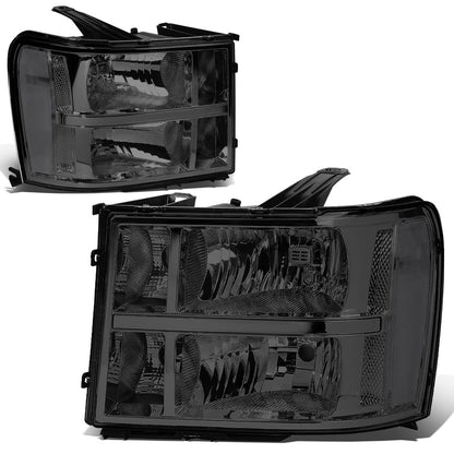 FAROS 07-13 GMC SIERRA 1500 / 07-14 GMC SIERRA 2500, 3500 - DOES NOT FIT 2007 CLASSIC OLD BODY STYLES - SMOKE HOUSING / CLEAR CORNER