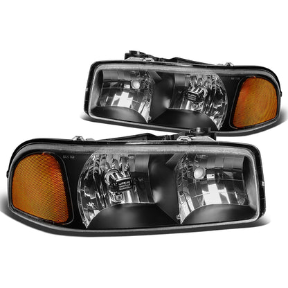 FAROS 99-07 GMC SIERRA 1500 / 99-04 2500 / 01-07 1500 HD/2500 HD/3500 HD / 99-06 YUKON / 00-06 YUKON XL 1500/2500 / 2001 SIERRA C3 - 2PC - 9005 LOW BEAM / HIGH BEAM - BLACK HOUSING / AMBER CORNER
