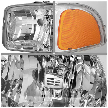 FAROS 99-07 GMC SIERRA 1500 / 99-04 2500 / 01-07 1500 HD/2500 HD/3500 HD / 99-06 YUKON / 00-06 YUKON XL 1500/2500 / 2001 SIERRA C3 - 2PC - 9005 LOW BEAM / HIGH BEAM - CHROME HOUSING / AMBER CORNER