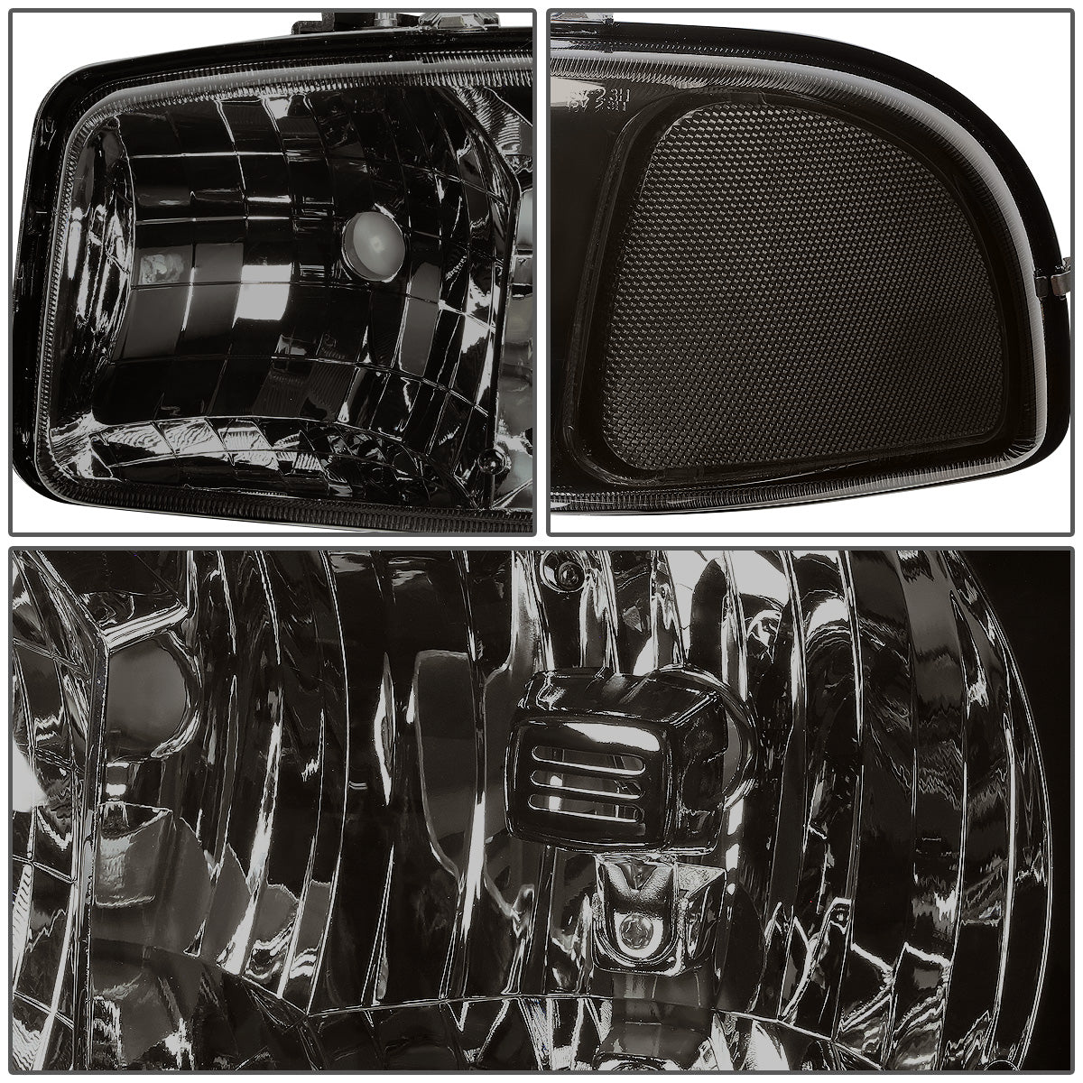 FAROS 99-07 GMC SIERRA 1500 / 99-04 2500 / 01-07 1500 HD/2500 HD/3500 HD / 99-06 YUKON / 00-06 YUKON XL 1500/2500 / 2001 SIERRA C3 - 2PC - 9005 LOW BEAM / HIGH BEAM - SMOKE HOUSING / CLEAR CORNER
