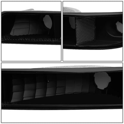 FAROS 99-07 GMC SIERRA 1500 / 99-04 2500 / 01-07 1500 HD/2500 HD/3500 HD / 99-06 YUKON / 00-06 YUKON XL 1500/2500 / 2001 SIERRA C3 - 4PC - 9005 LOW BEAM / HIGH BEAM - BLACK / SMOKE LENS / CLEAR CORNER