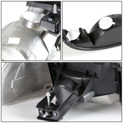 FAROS 99-07 GMC SIERRA 1500 / 99-04 2500 / 01-07 1500 HD/2500 HD/3500 HD / 99-06 YUKON / 00-06 YUKON XL 1500/2500 / 2001 SIERRA C3 - 4PC - 9005 LOW BEAM / HIGH BEAM - BLACK / SMOKE LENS / CLEAR CORNER