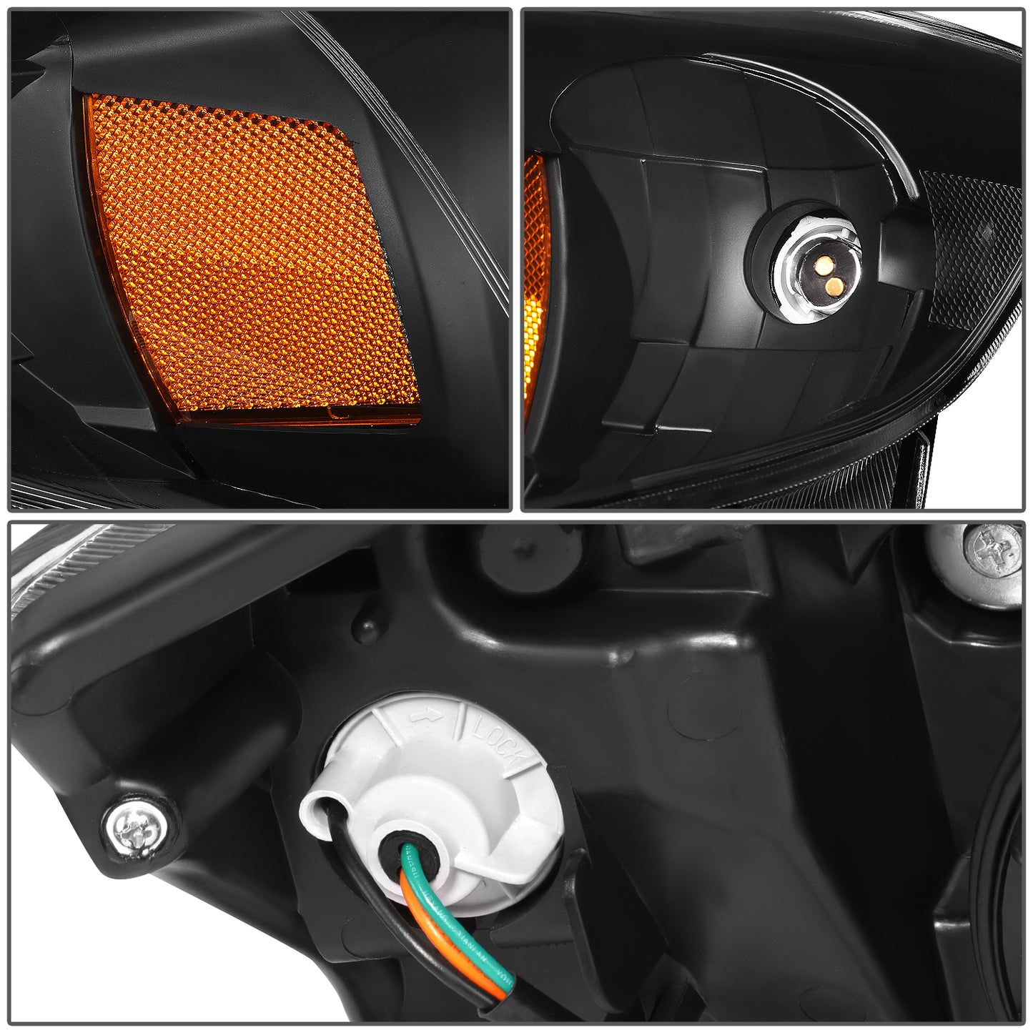 FAROS 08-11 SUBARU IMPREZA - FITS MODELS W/ FACTORY EQUIPPED HALOGEN HEADLIGHTS - DOES NOT FIT MODELS W/ FACTORY EQUIPPED HID HEADLIGHTS - OE STYLE - H11 LOW / 9005 HIGH / 1157A SIGNAL - BLACK HOUSING / AMBER CORNER