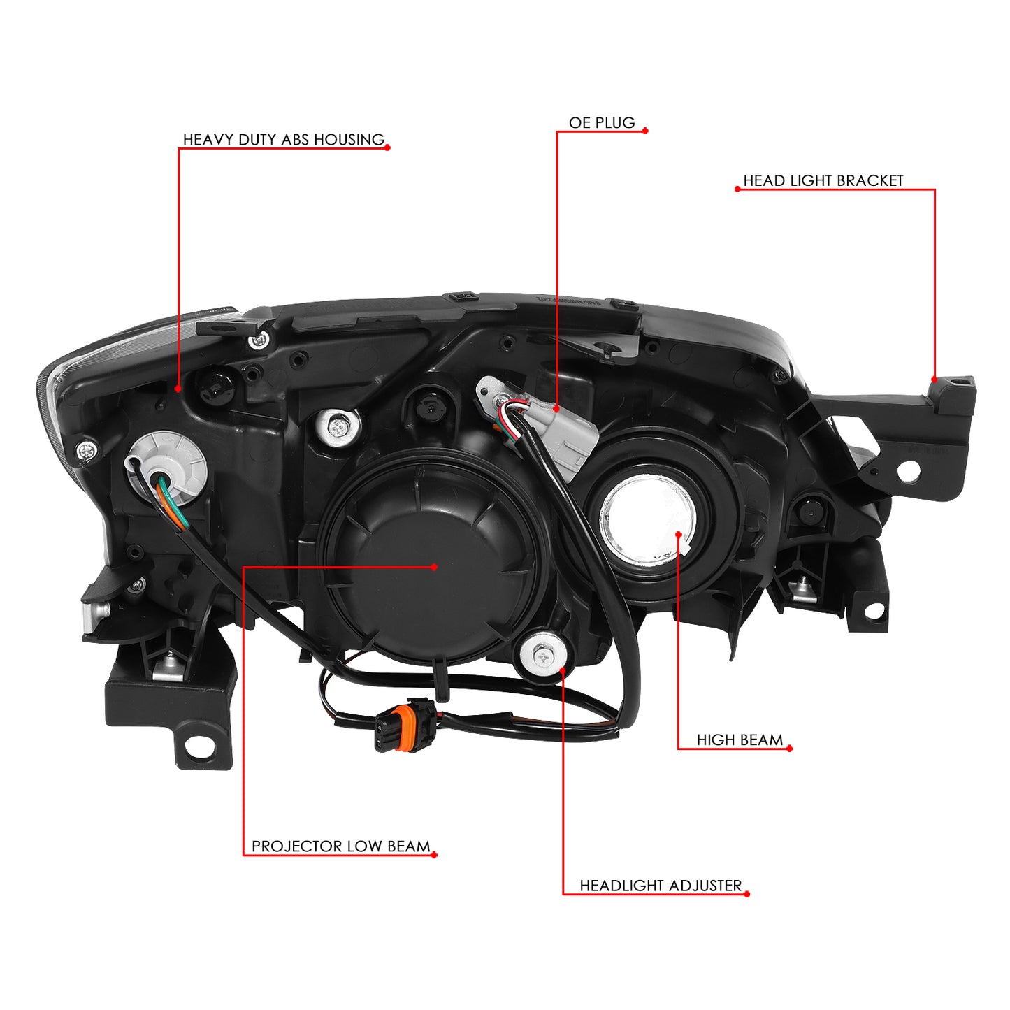 FAROS 08-11 SUBARU IMPREZA - FITS MODELS W/ FACTORY EQUIPPED HALOGEN HEADLIGHTS - DOES NOT FIT MODELS W/ FACTORY EQUIPPED HID HEADLIGHTS - OE STYLE - H11 LOW / 9005 HIGH / 1157A SIGNAL - BLACK HOUSING / AMBER CORNER