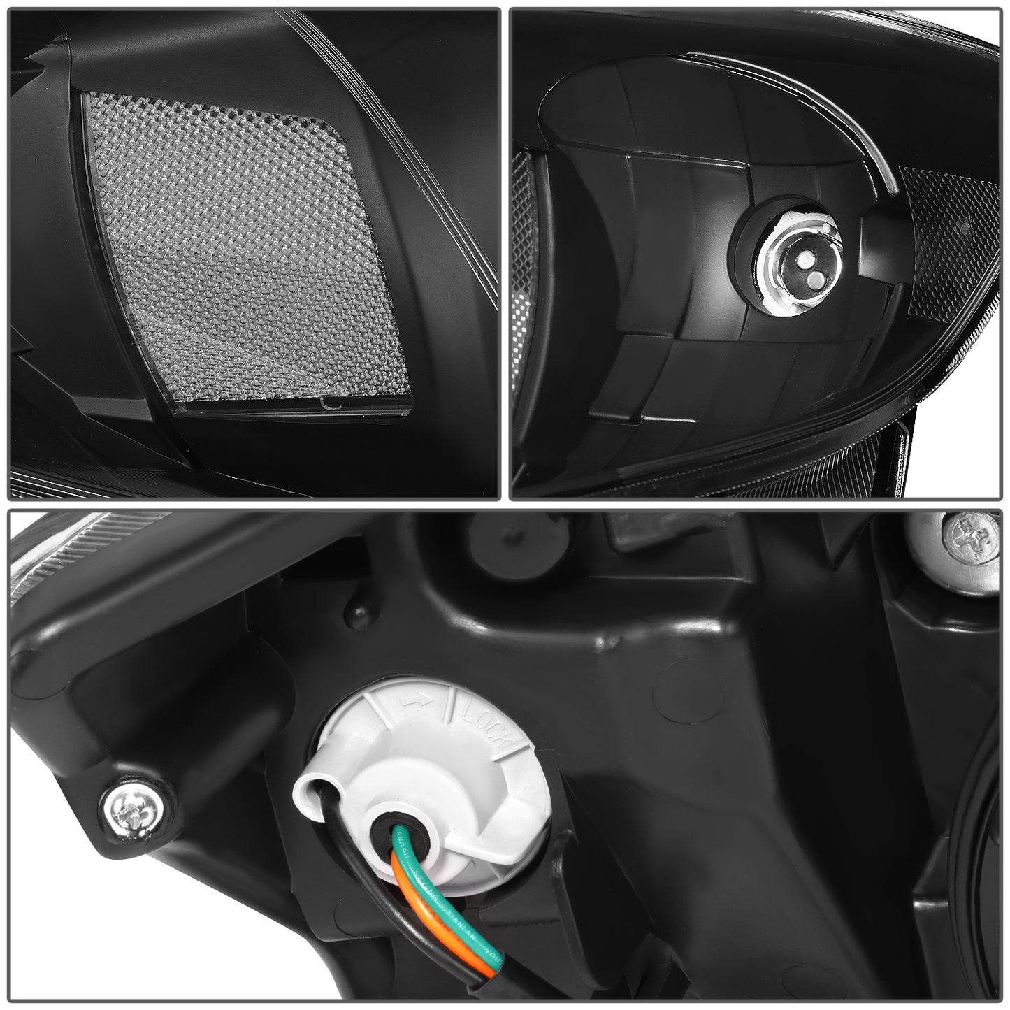 FAROS 08-11 SUBARU IMPREZA - FITS MODELS W/ FACTORY EQUIPPED HALOGEN HEADLIGHTS - DOES NOT FIT MODELS W/ FACTORY EQUIPPED HID HEADLIGHTS - OE STYLE - H11 LOW / 9005 HIGH / 1157A SIGNAL - BLACK HOUSING / CLEAR CORNER