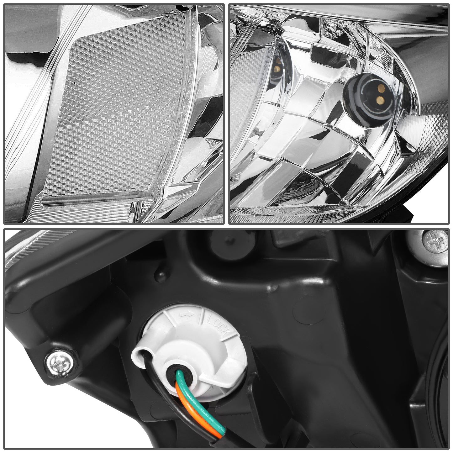 FAROS 08-11 SUBARU IMPREZA - FITS MODELS W/ FACTORY EQUIPPED HALOGEN HEADLIGHTS - DOES NOT FIT MODELS W/ FACTORY EQUIPPED HID HEADLIGHTS - OE STYLE - H11 LOW / 9005 HIGH / 1157A SIGNAL - CHROME HOUSING / CLEAR CORNER