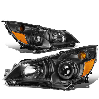 FAROS 10-14 SUBARU OUTBACK, LEGACY - PROJECTOR - 9005 HIGH BEAM / H1 LOW BEAM - BLACK HOUSING / AMBER CORNER