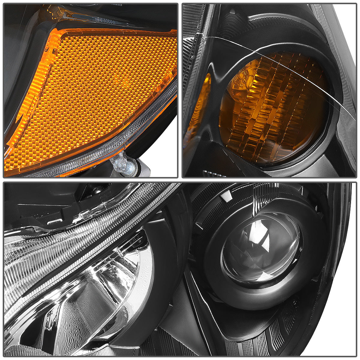 FAROS 10-14 SUBARU OUTBACK, LEGACY - PROJECTOR - 9005 HIGH BEAM / H1 LOW BEAM - BLACK HOUSING / AMBER CORNER