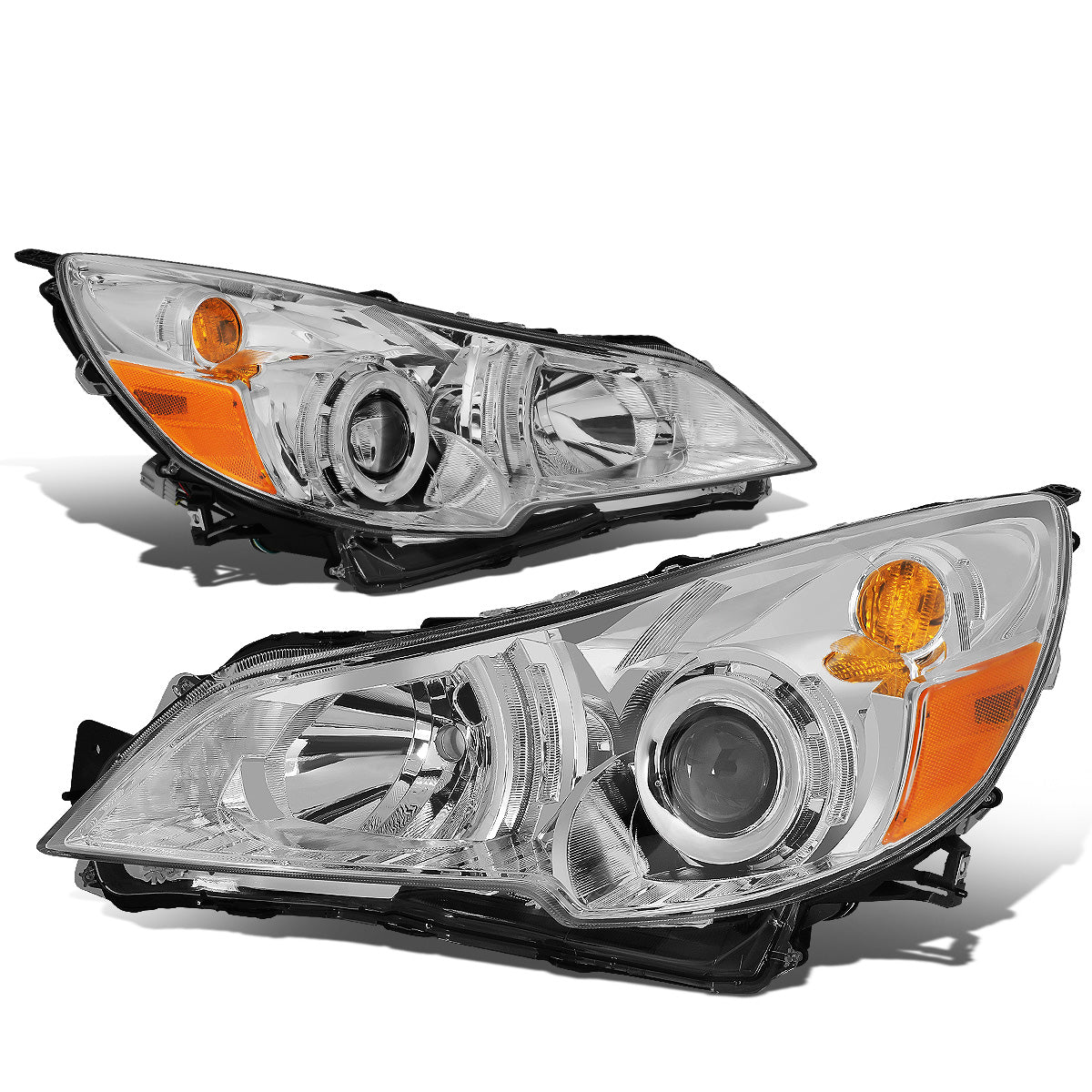 FAROS 10-14 SUBARU OUTBACK, LEGACY - PROJECTOR - 9005 HIGH BEAM / H1 LOW BEAM - CHROME HOUSING / AMBER CORNER
