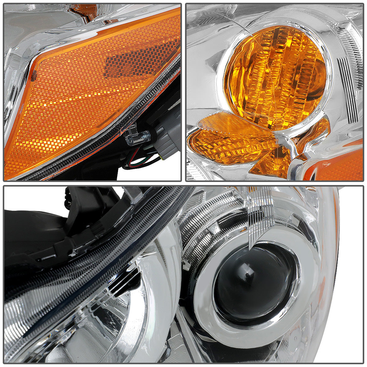 FAROS 10-14 SUBARU OUTBACK, LEGACY - PROJECTOR - 9005 HIGH BEAM / H1 LOW BEAM - CHROME HOUSING / AMBER CORNER