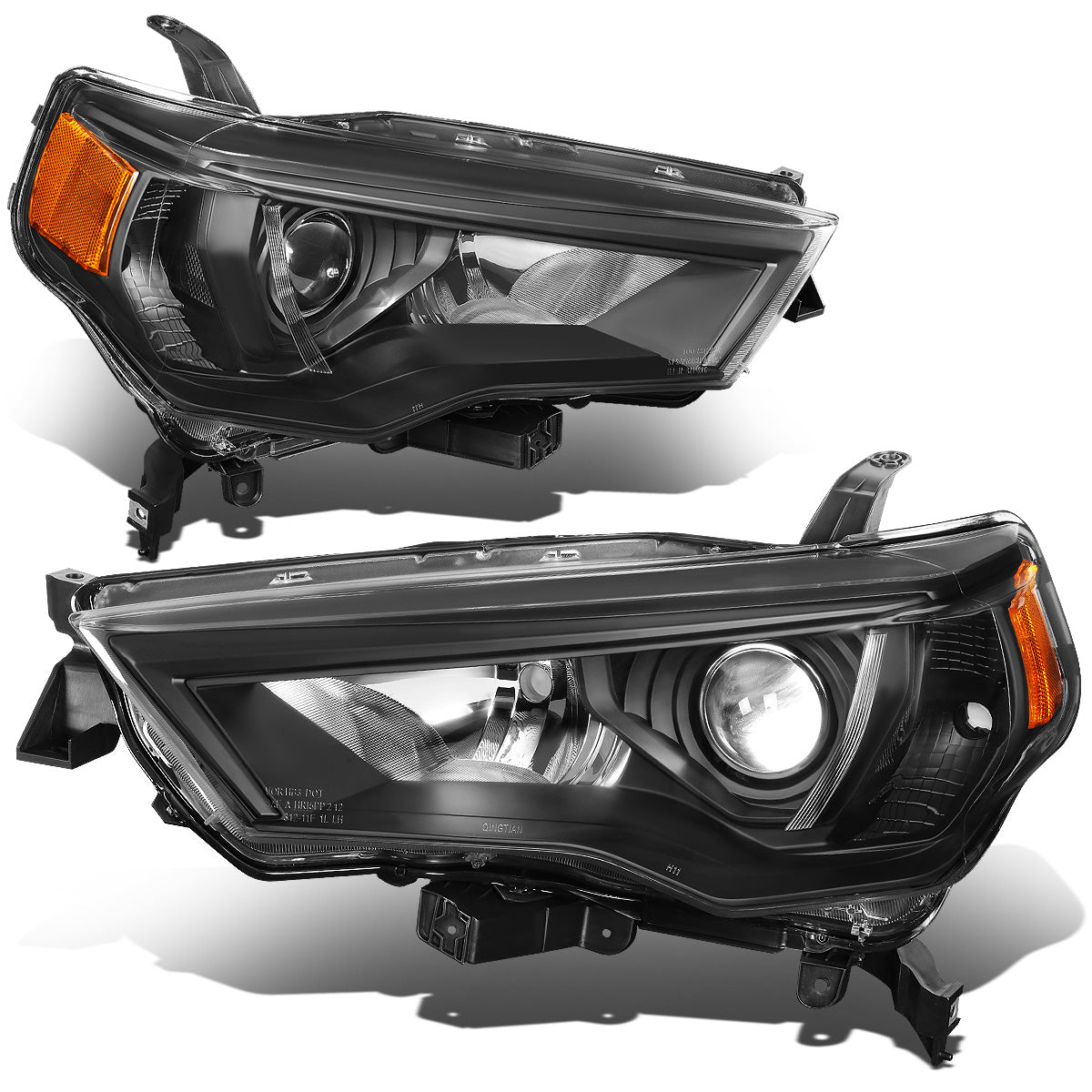 FAROS 14-20 TOYOTA 4RUNNER - PROJECTOR - H11 LOW BEAM / 9005 HIGH BEAM / 7444NA TURN SIGNAL - BLACK HOUSING / AMBER CORNER