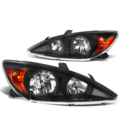 FAROS 02-04 TOYOTA CAMRY 4-DOOR - 9006 LOW BEAM / 9005 HIGH BEAM / 3457A TURN SIGNAL - BLACK HOUSING / AMBER CORNER