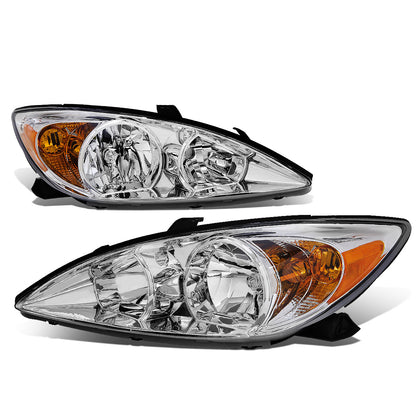 FAROS 02-04 TOYOTA CAMRY 4-DOOR - 9006 LOW BEAM / 9005 HIGH BEAM / 3457A TURN SIGNAL - CHROME HOUSING / AMBER CORNER