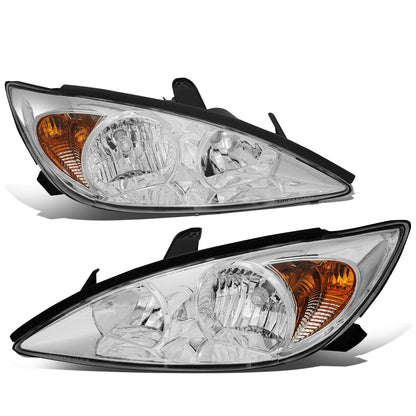 FAROS 02-04 TOYOTA CAMRY 4-DOOR - 9006 LOW BEAM / 9005 HIGH BEAM / 3457A TURN SIGNAL - CHROME HOUSING / CLEAR CORNER
