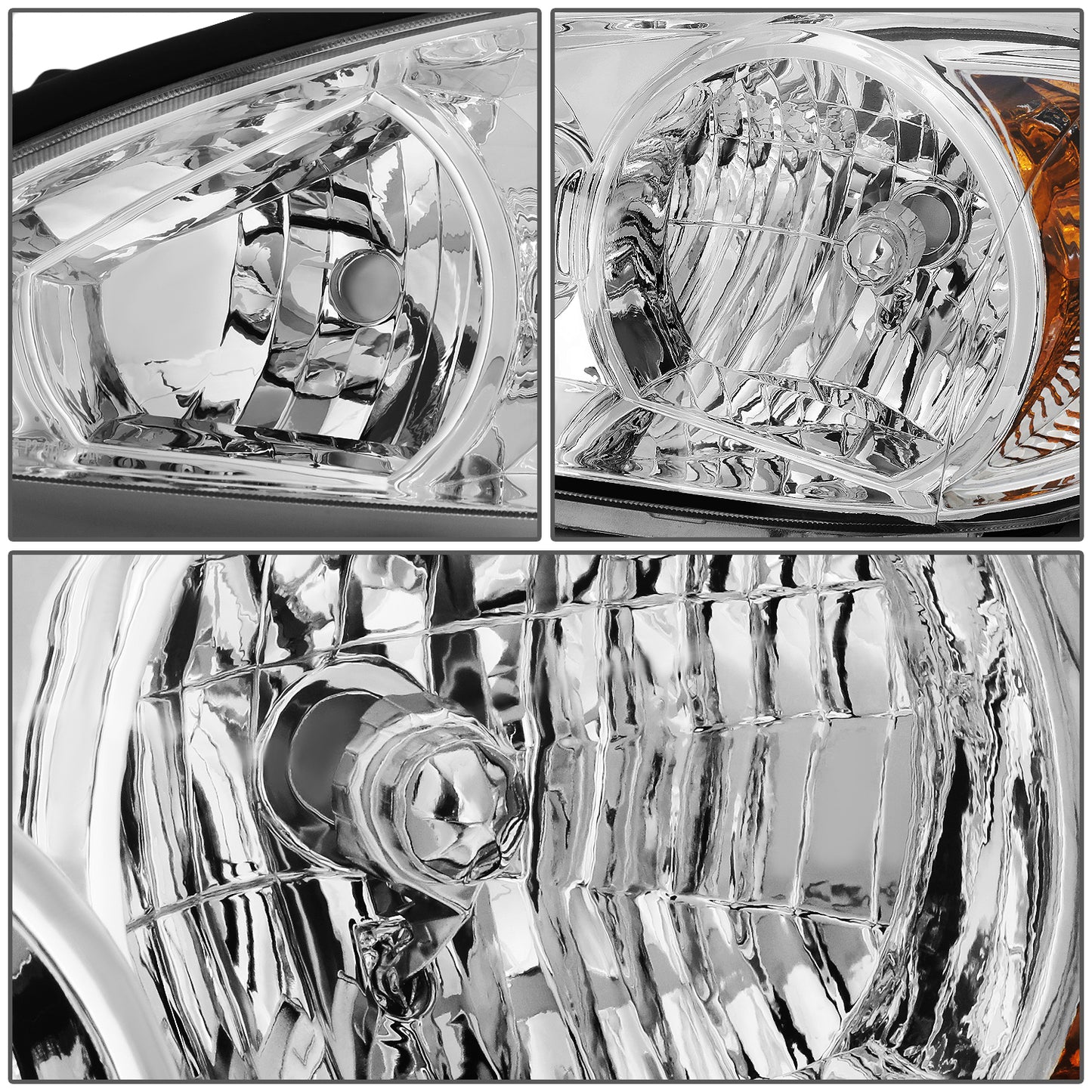 FAROS 02-04 TOYOTA CAMRY 4-DOOR - 9006 LOW BEAM / 9005 HIGH BEAM / 3457A TURN SIGNAL - CHROME HOUSING / CLEAR CORNER