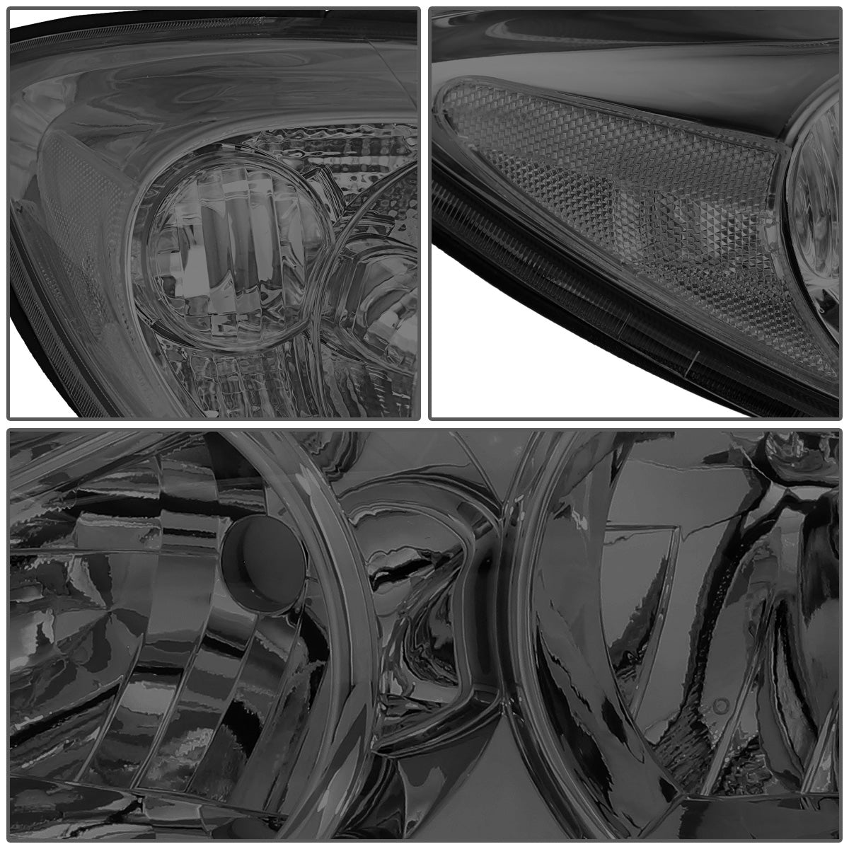 FAROS 02-04 TOYOTA CAMRY 4-DOOR - 9006 LOW BEAM / 9005 HIGH BEAM / 3457A TURN SIGNAL - SMOKE HOUSING / CLEAR CORNER