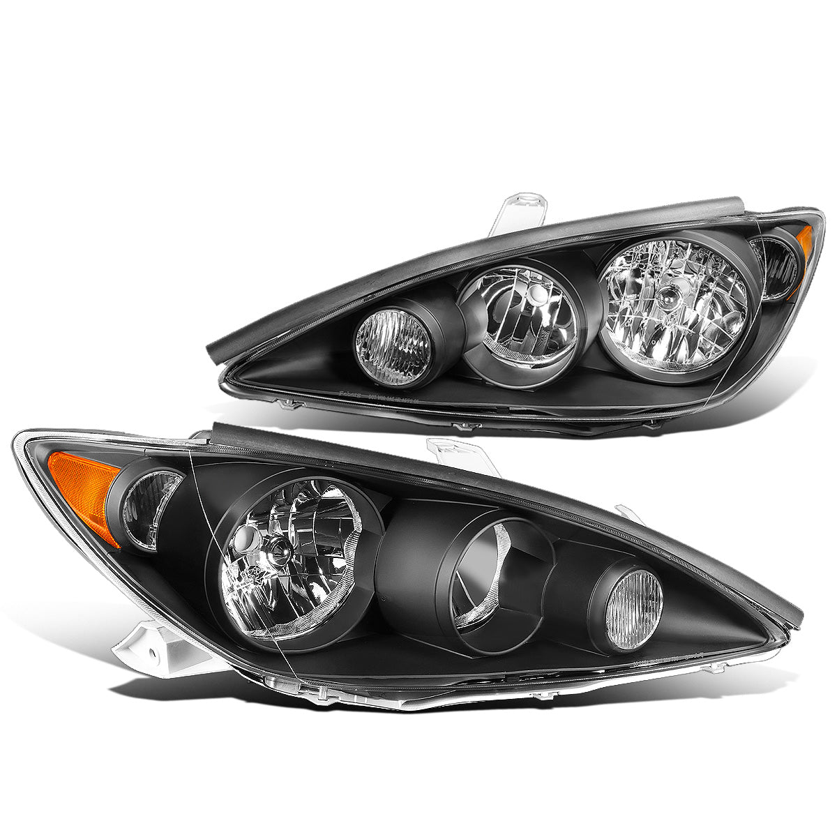 FAROS 05-06 TOYOTA CAMRY - 9006 LOW BEAM / 9005 HIGH BEAM / 4157NA TURN SIGNAL - BLACK HOUSING / AMBER CORNER