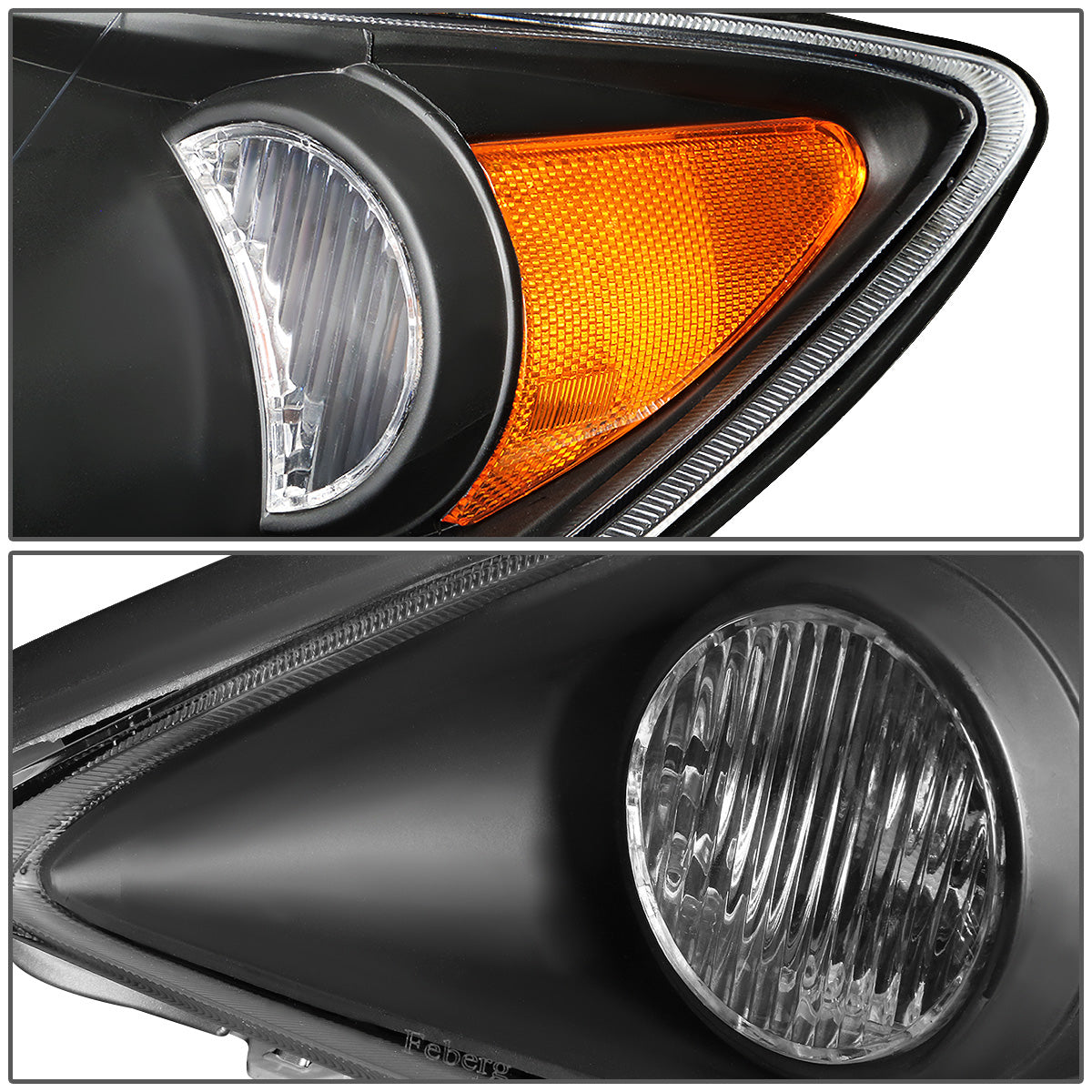 FAROS 05-06 TOYOTA CAMRY - 9006 LOW BEAM / 9005 HIGH BEAM / 4157NA TURN SIGNAL - BLACK HOUSING / AMBER CORNER