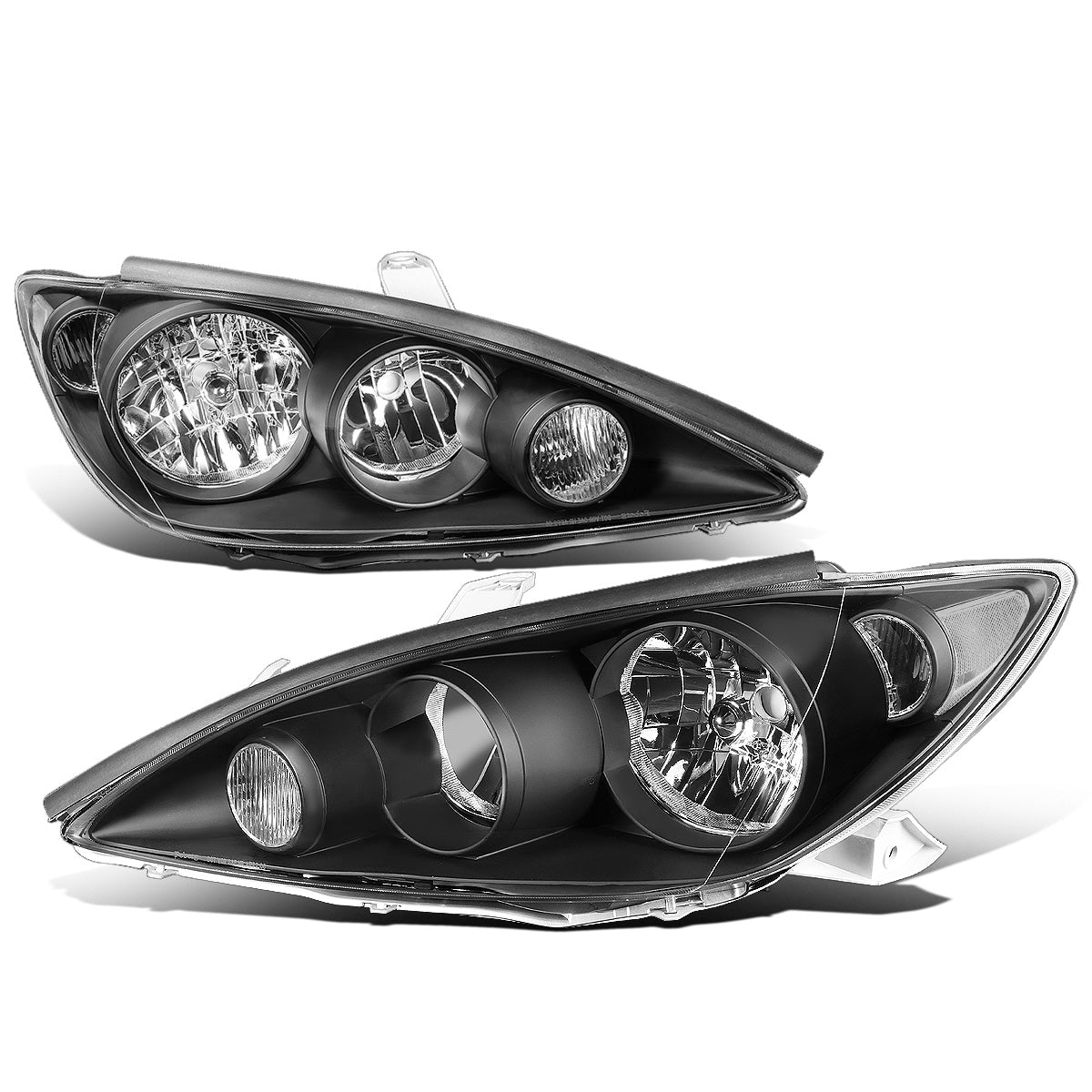 FAROS 05-06 TOYOTA CAMRY - 9006 LOW BEAM / 9005 HIGH BEAM / 4157NA TURN SIGNAL - BLACK HOUSING / CLEAR CORNER