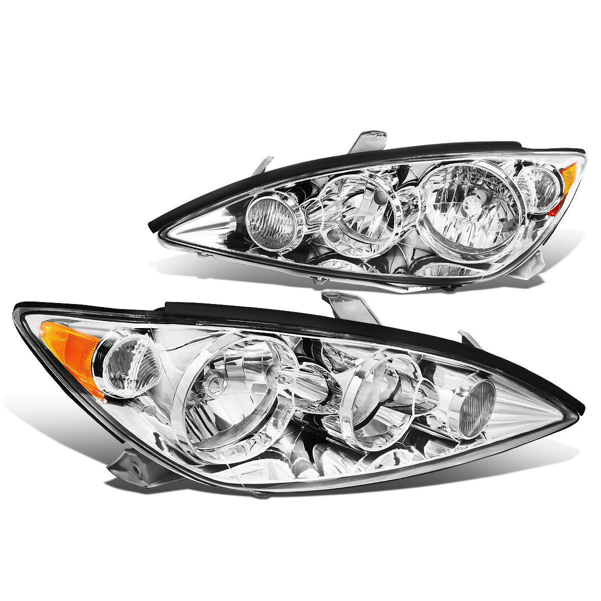 FAROS 05-06 TOYOTA CAMRY - 9006 LOW BEAM / 9005 HIGH BEAM / 4157NA TURN SIGNAL - CHROME HOUSING / AMBER CORNER